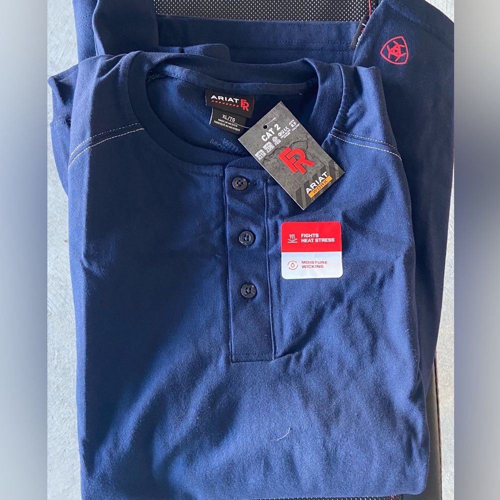 Brand New Ariat MEN'S FR Henley Top With Tags